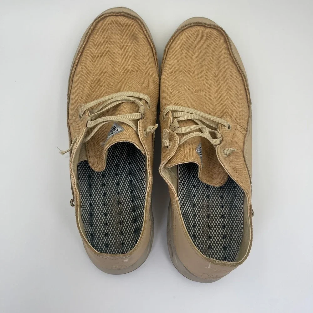 Columbia PFG Bahama Vent Men's Shoes Size 12 Tan Canvas Deck Loafers BM8999-241